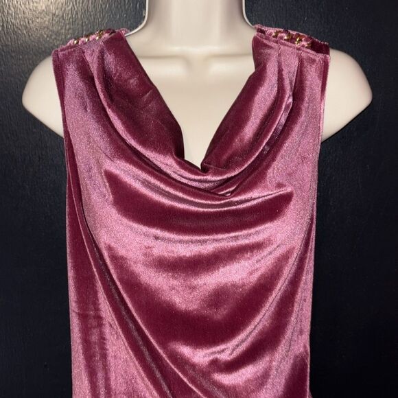 NWT Michael Kors lilac velour tank top with draped cowl front. Sz large. - Picture 1 of 11